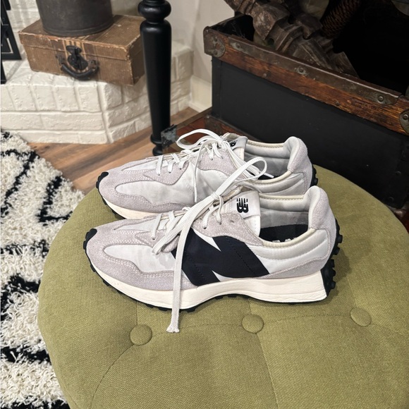 New Balance Shoes - New Balance 327 White and Black Womens Sneakers